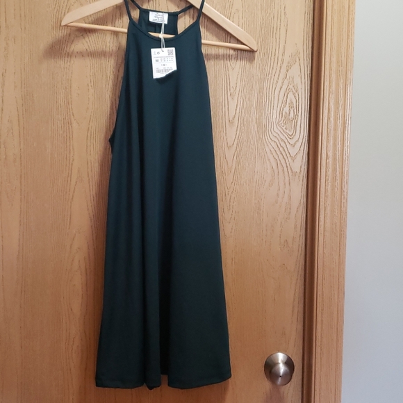Zara Dresses & Skirts - Zara Trafaluc dark green racerback dress Size Medium